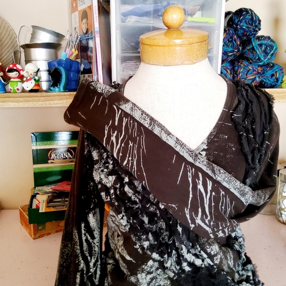 Isabel de Pedro Knit Artsy Distressed Painted Sweater Top Bohemian Size 10 - Picture 5 of 9